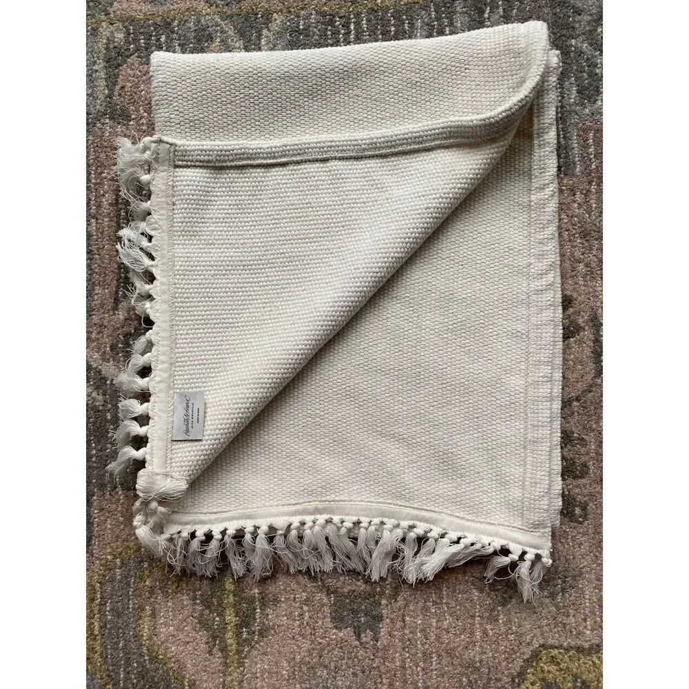 Hearth & Hand Magnolia Ivory Textured Fringed Ends Table Runner